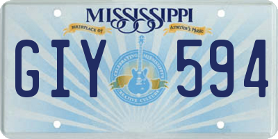 MS license plate GIY594