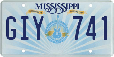 MS license plate GIY741