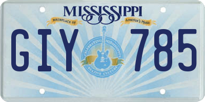 MS license plate GIY785