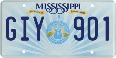 MS license plate GIY901
