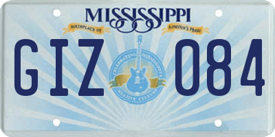 MS license plate GIZ084