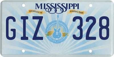 MS license plate GIZ328
