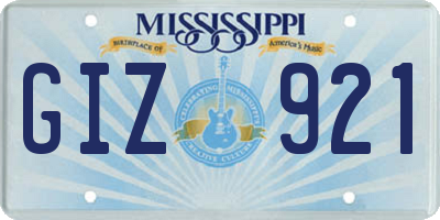 MS license plate GIZ921