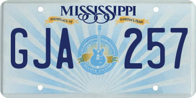 MS license plate GJA257
