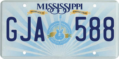 MS license plate GJA588