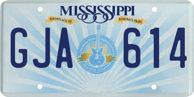 MS license plate GJA614