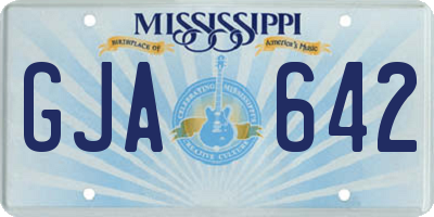 MS license plate GJA642