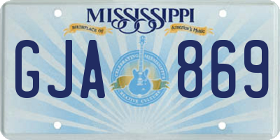 MS license plate GJA869