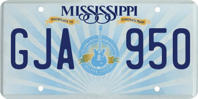 MS license plate GJA950
