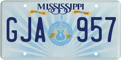 MS license plate GJA957