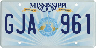 MS license plate GJA961
