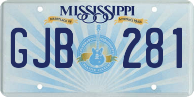 MS license plate GJB281