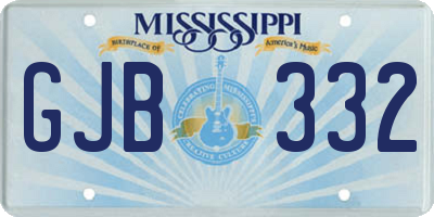 MS license plate GJB332