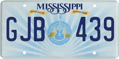 MS license plate GJB439