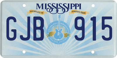 MS license plate GJB915