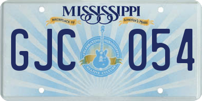 MS license plate GJC054