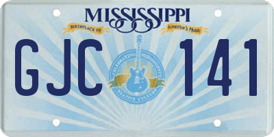 MS license plate GJC141