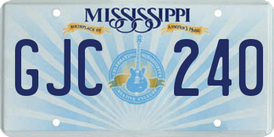 MS license plate GJC240