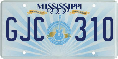 MS license plate GJC310