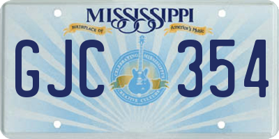 MS license plate GJC354