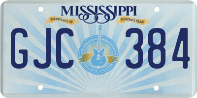 MS license plate GJC384