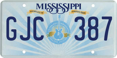 MS license plate GJC387