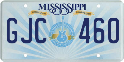 MS license plate GJC460