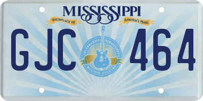 MS license plate GJC464