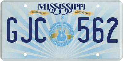 MS license plate GJC562