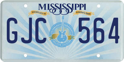 MS license plate GJC564