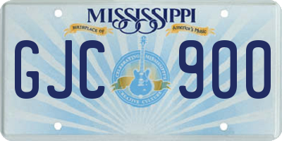 MS license plate GJC900