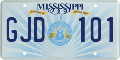 MS license plate GJD101