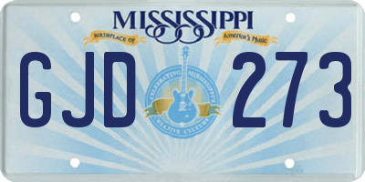 MS license plate GJD273