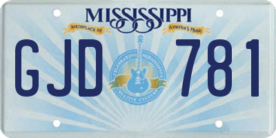 MS license plate GJD781