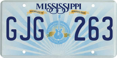 MS license plate GJG263