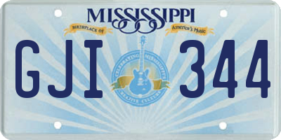 MS license plate GJI344