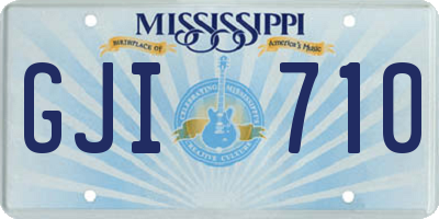 MS license plate GJI710