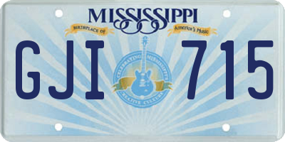 MS license plate GJI715