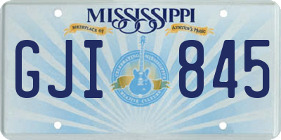 MS license plate GJI845