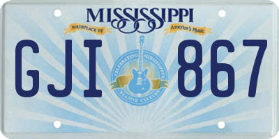 MS license plate GJI867