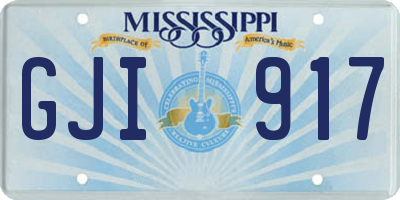 MS license plate GJI917