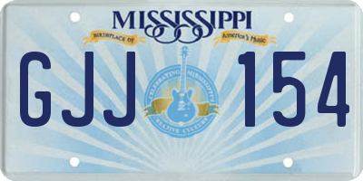 MS license plate GJJ154