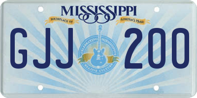 MS license plate GJJ200