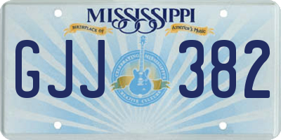 MS license plate GJJ382
