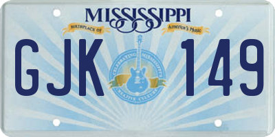 MS license plate GJK149