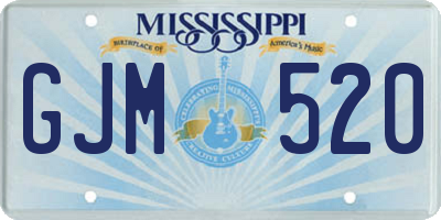 MS license plate GJM520