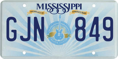 MS license plate GJN849