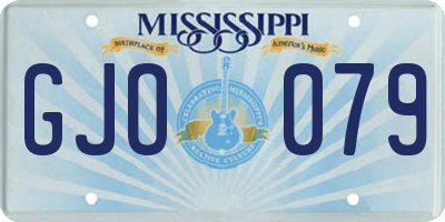 MS license plate GJO079