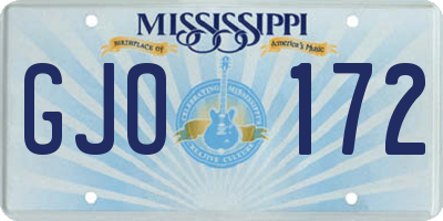 MS license plate GJO172