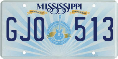 MS license plate GJO513